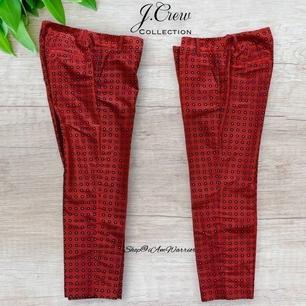 J.Crew Collection silk neck-tie foulard print cigarette pants *shop@iamwarrior - Picture 4 of 11